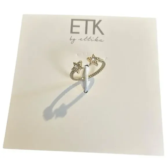 Ettika Gold Star Disconnected Twist Ring Size 7 - Picture 1 of 5